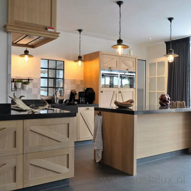 hanglamp ampere ketting alu zwart stoer industrieel nostalux be