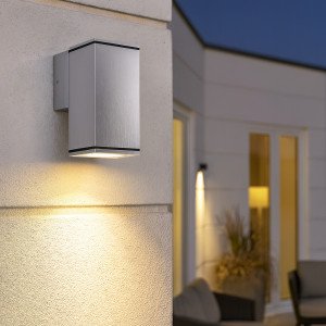 Kelvin Down Titan wandlamp zilver GU10 buiten IP54