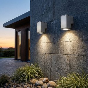 Kelvin Down Titan wandlamp zilver GU10 buiten IP54