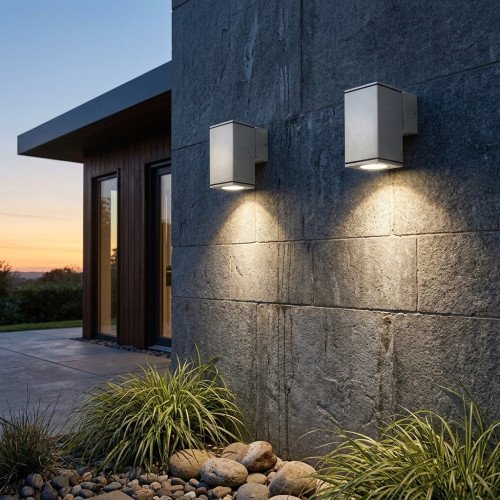 Kelvin Down Titan wandlamp zilver GU10 buiten IP54
