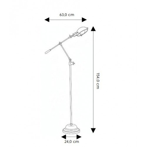 staande verstelbare design lamp met tuimelschakelaar in zwarte kleur