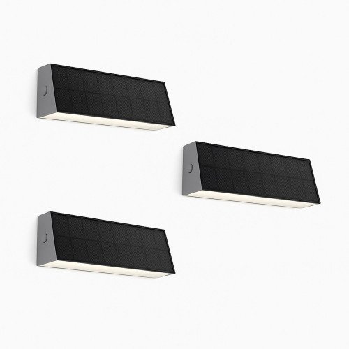 Zwarte moderne up&down muurlamp solar verlichting